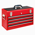 Coffre à outils 60 x 28 x 38 cm en métal rouge à 5 tiroirs avec poignée