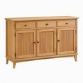 Buffet de rangement 160 cm en bois marron avec 3 tiroirs et 3 portes style rustique