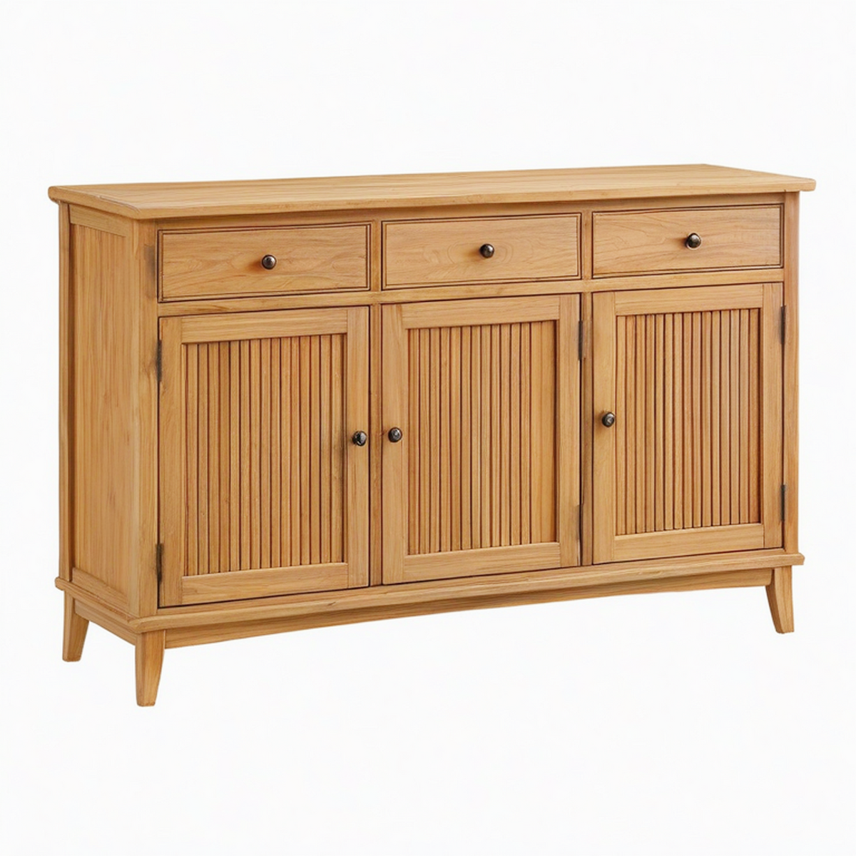 Buffet de rangement 160 cm en bois marron avec 3 tiroirs et 3 portes style rustique