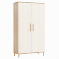 Armoire de rangement 90 x 50 x 180 cm aspect bois blanc à 2 portes style scandinave