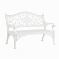 Banc de jardin 122 x 61 x 93 cm en métal blanc décoratif style romantique