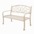 Banc de jardin 120 x 60 x 95 cm en métal beige style romantique